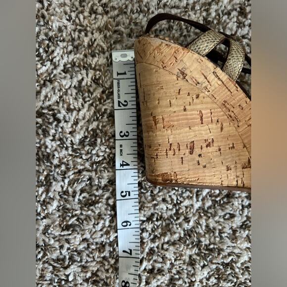 Prada Snake print strappy sandals cork wedge size 38.5 Chic Mob Wife - Picture 14 of 15